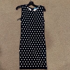 Elegant Black and pink Polka Dot Dress